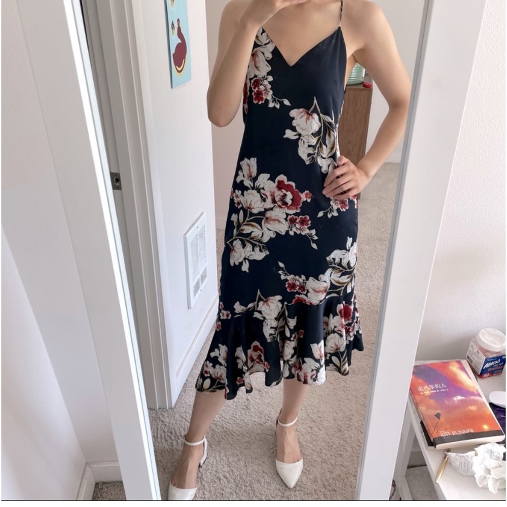 Zara Midi Asymmetrical Floral Dress